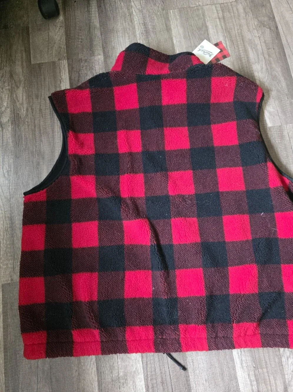 Men's WOOLRICH X TARGET Red & Black Buffalo Check Fleece Vest Gorpcore Granola